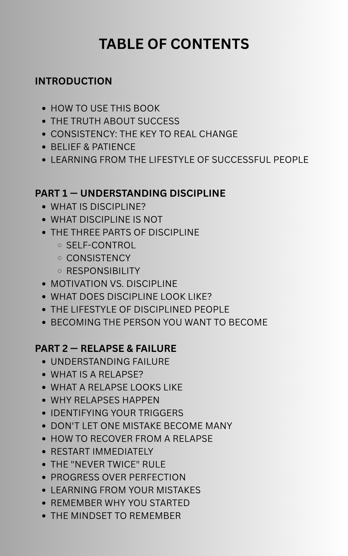 DISCIPLINE